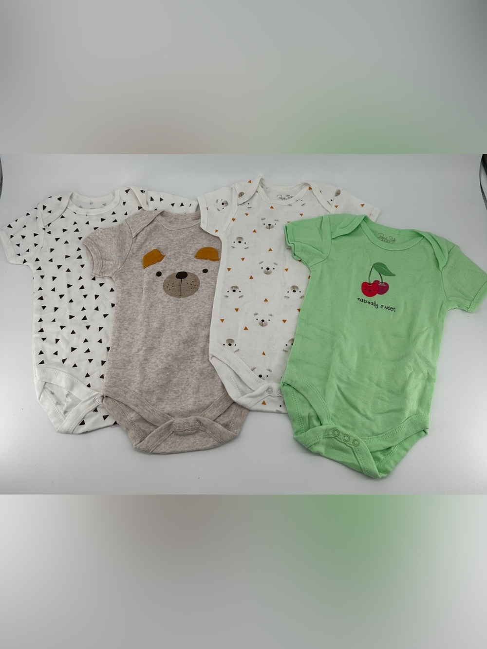 Rene Rofe Baby 6-9 Months Bodysuits Cotton Short Sleeve Underclothes Set 4 Lot